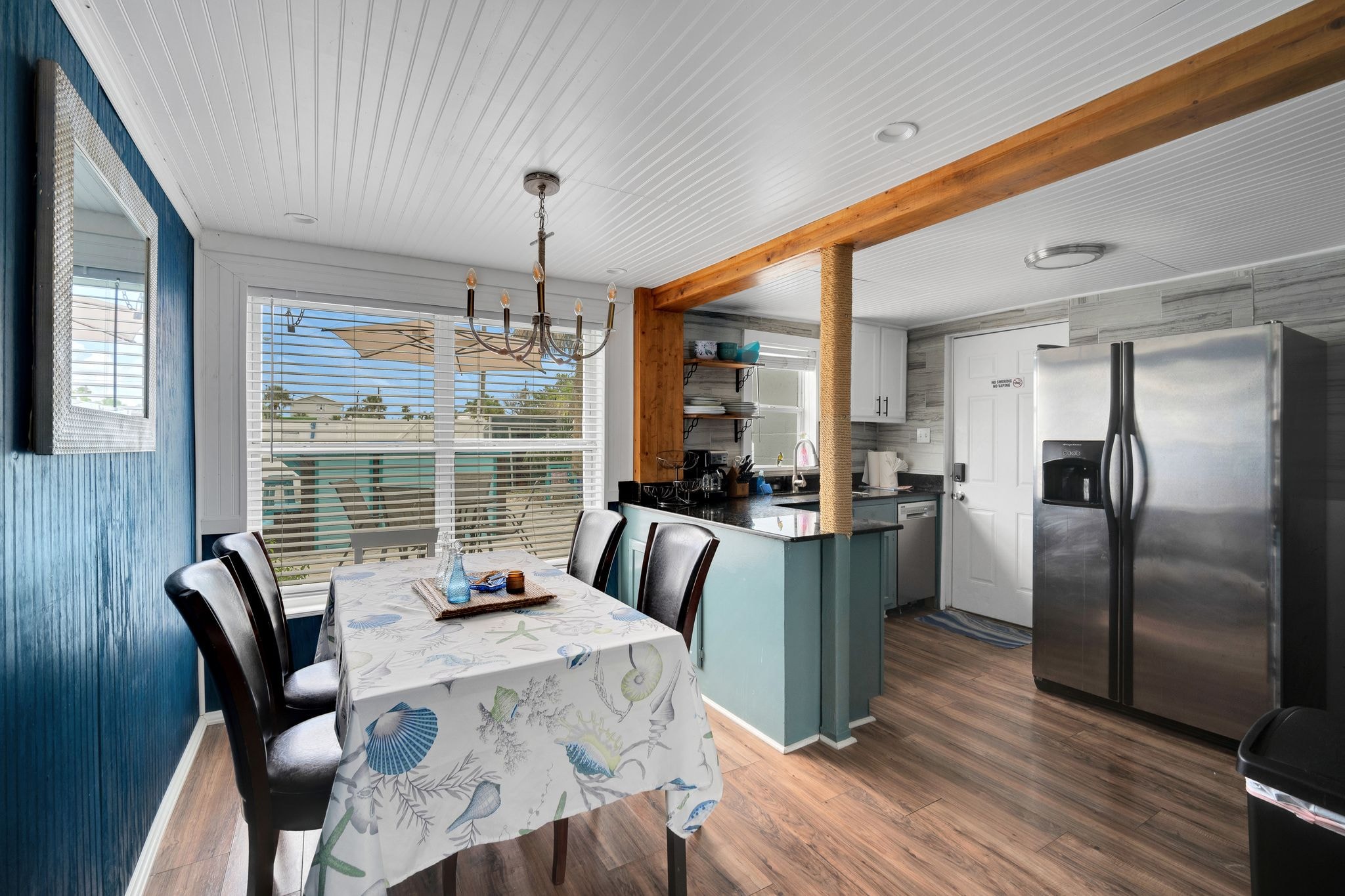 Dining room with coastal decor